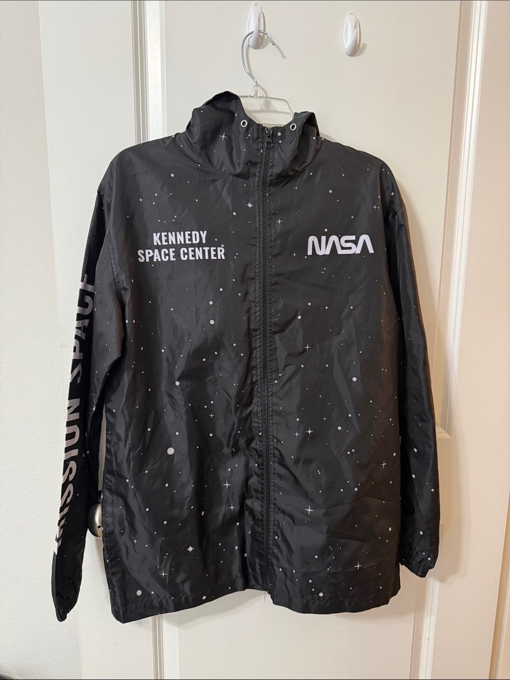 NASA Kennedy Space Center Black Men's Windbreaker